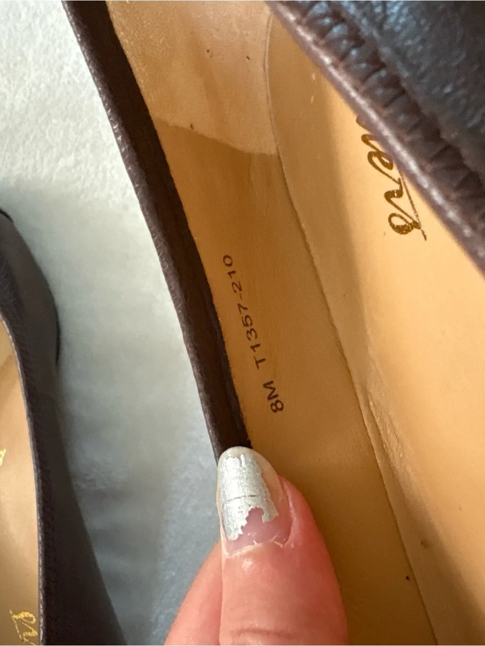 Vintage Y2K Trotters Brown Leather Wedge Pump Ballet Shoes W8